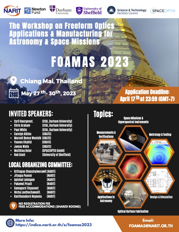 Poster for freeform optics workshop in Thailand